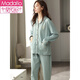 
Modal pajamas for women spring and autumn pure cotton long sleeve women thin 2025 new autumn cardigan lapel home clothing set XEQ1105 women pure cotton long sleeve pajamas 3XL (180): Suitable for 160-180Jin [Jin equals 0.5 kg] wearing