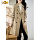 Chujing windbreaker women's 2025 spring new women's mid-length coat is popular this year Khaki M 90-105Jin Jin is equal to 0.5 kg