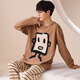 7 Sevfun Seven Color Spun Pajamas Men's Long Dloune Long Dlouns Blouns Spring и лето Всего хлопчатобумажного мультипликационного мультфильма Pure Cotton Home Clothing Set 673 Pure Cotton's Men's Single Cartover XL (предлагается 120-140JIN [Jin равняется 0,5 кг])))