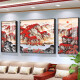 新中式客厅装饰画简约大气沙发背景墙软装壁画办公室山水风景挂画 TXMG4867 中间70*50cm/左右35*50cm适用2