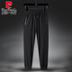 Pierre cardin ice silk summer large size sports men's pants running quick-dry pants men's plus fat plus big fat father middle-aged and elderly trousers 6167 style tie-mouth black L