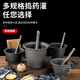 Meikejie old-fashioned chili pepper masher cast iron thickened grinder mashing jar mashing pepper grinder mashing jar garlic masher extra large cast iron grinder