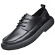 Classic Car Herren echtes Leder Casual Leder Schuhe Frühling und Herbst Cowhide Weiches Sohle Weitfußbrett Schwarz 15051 Echtes Leder Viersaison Schuhe 39