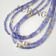 Kechuweijia lavender. Natural tanzanite + Japanese Akoya pearl necklace bracelet 18K gold spot/gold/single bead necklace/full length about 38+5c