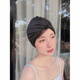 Zailu swimming cap for women with long hair, special for not tying the head, cute Japanese face-showing small enlarged head circumference, black trendy fabric, enlarged black hat + earplugs and nose clip set