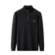 
Armani stand-up collar long-sleeved T-shirt for men's middle-aged pure cotton zipper sweatshirt in autumn and winter plus velvet thickened base shirt A3291-Black<> plus velvet M 165 (recommended to wear 90-120 Jin [Jin equals 0.5 kg])