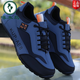 Woodpecker Herrenschuhe 2025 Frühlingsbücher-Sportschuhe Leder wasserdichte Reisehuhe Herren-Sohle nicht rutschfeste Modetrendy Schuhe grau schwarz H-882 (Single Schuhe) 40