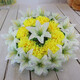 Manufacturer's simulated chrysanthemum 50cm wreath Qingming sacrifice tomb sweeping and grave placement plastic silk flowers in the cemetery white