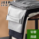 吉普（JEEP）高端垂感桑蚕丝男裤宽松运动裤夏季薄款冰蚕丝男士休闲裤子男长裤 科技灰 【精品桑蚕丝】 3XL 【建议171-180斤】