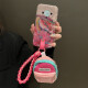 Tongru Wall Pink Smudge, подходящая для Huawei Mate60pro Mobile Phore Case Mata50e Японский и Корейский Porsche Design Mete40 Transparent-Pink Dragon GH7027+ карта серебряного перьев+ играйте Huawei Mate60rs Porsche Design