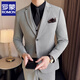 Romon Bräutigam Hochzeitsanzug Anzug Herrener Anzug dreiteiliger Kleidungsgeschäft Casual British Style Professional Formale Kee 9889 Medium graues zweiteiliger Set [Anzug + Hosen] 58/4xl [165-180jin [Jin Equals gleich 0,5 kg] tragen]
