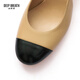 Respiración profunda Breath Breath Women's Shoes Pequeño dedo redondo Pequeño Xiangfeng Tacones altos Elegantes Zapatos Solicitánicos Ax1148 Beige Black 34