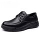Région occidentale Chaussures de camel Père Spring Men's Cuir Top Layer Cowhide Casual Business Vêtements Papa d'âge moyen Light Soft Sole Cuir Chaussures LT6627 Four Seasons Black 38