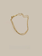 Jinzhu HETAO fashionable and smart double-layer chain box cross chain full 18k gold bracelet plain gold non-fading AU750 about 15.5cm/1.1g
