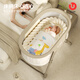 Ulop (ulop) cuna cuna cama extraíble cama multifuncional cama plegable para bebés recién nacido artefacto de sacudida cuna con mosquito net-kaqi