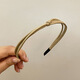 Tang Funi's hairbands for short hair, women's fine leather hairpins, Maillard hairpins, women's non-slip face wash headbands, new knotted ultra-fine leather hairbands, Tangerine Coffee