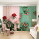 Ouoety rideaux personnalisés modernes fleurs nordiques américaines modernes fleurs de rose petite fille princesse chambre chambre salon baie fenêtre gauze b1049 width de tissu de tissu 1 mètre Prix / combien de mètres pour prendre une photo