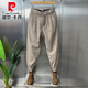Pierre Cardin 2025 Neue Herrenhosen Herbst und Winter Cord Cord plus Samt Casual Hosen Reißverschlüsse kleine Füße lose Harem Hosen hübsche Streifenhose schwarz m
