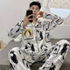 猫人2025新款男士青少年春秋夏季长袖卡通大码睡衣家居服 9905款 M 标准(高165\100斤)