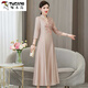 Woodpecker (Tucano) Mother Banquete Cheongsam Vestido 2025 NUEVO VESTIVO DE BASTO DE CAMBIO DE CAMIOLTRO DE ESTILO CHINO CHINA PARA MUJER BURGUNDY 6625 4XL 185 [140-150JIN [Jin equivale a 0.5 kg]]