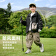 左西男童外套冲锋衣防水儿童户外服春装2025新款男孩上衣 黑色 160