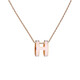 Hermes Pop Hop H Oval Postero tridimensional Collar chapado rosa H1479 White H147991fo49