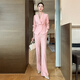 Baiyan high-end suit jacket female broadcast host lecturer work clothes fashionable temperament socialite professional wear formal wear light luxury apricot long-sleeved suit + skirt XL