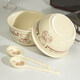Cute rice bowl with spoon for home small cute pets food bowl eating bowl dormitory dessert bowl couple style bowls and plates tableware little lazy bear one bowl and one spoon