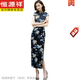 Hengyuanxiang estilo nacional Long modificado Cheongsam para mujeres en verano Nuevo 2025 mujeres jóvenes gatea retro fit delgada todos los días portátil 12376 negro l