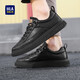 HaiLan Home (HLA) Men's Shoes Casual Shoes New Breathable Board Shoes You Lace-free Men's Retro Shoes Men's Black [Fleece Plus Style HAABXM4CBF675] 42