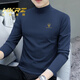 HKRZ high-end brand men's half turtleneck long-sleeved T-shirt men's spring, autumn and winter new slim casual bottoming shirt trendy top black/M240/no velvet 2XL (180) Recommended weight 145-160Jin Jin is equal to 0.5 kg