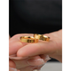 LPEZ pure gold 999 card ring ring car flower glossy gold ring male and female couple ring ring Valentine's Day gift pure gold ring 3.5cm No. 9 gold about 3.9-4.3