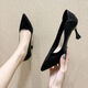 
Zhenxi French pointed toe thin heel single shoes for women's black soft leather high heels comfortable temperament versatile professional work shoes etiquette black 6cm 38 heels can be stepped on