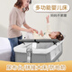 
Mommy Pie multi-function foldable crib removable portable newborn cradle bed European-style baby bed splicing large bed khaki + mosquito net + mattress + diaper table