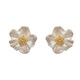 KASIYU2025 new white camellia flower artificial pearl earrings for women, gentle, white, elegant and elegant earrings, summer style earrings