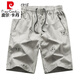 Pierre Cardin High-End-Marken-Herren-Shorts 2025 Sommer neu trendy Ice Seide Schnelltrockne dünne Fünf-Punkte-Hose-Marke-Marke Sporthosen GAM-6627 Lace-up Casual Shorts Schwarz L Gewicht 100-120jin [Jin gleich 0,5 kg]