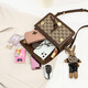 Modern password birthday gift for girlfriend 2052 new bag women's bag versatile crossbody women's bag shoulder bag small square bag MD5813 khaki-[gift box packaging + rose]