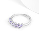 Shilian Natural Color Gemstone Tanzanite Flower Ring Original Design Women's Hand Accessories Fashionable Simple High-End