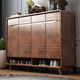 Qubainian's new walnut color solid wood shoe cabinet new Chinese style entry door all-in-one storage cabinet home entrance porch 120X345X1020 walnut color solid wood model complete delivery
