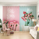 Ouoety rideaux personnalisés modernes fleurs nordiques américaines modernes fleurs de rose petite fille princesse chambre chambre salon baie fenêtre gauze b1049 width de tissu de tissu 1 mètre Prix / combien de mètres pour prendre une photo