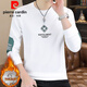 
Pierre cardin men's sweatshirt autumn and winter plus velvet white autumn clothes long-sleeved T-shirt spring clothes bottoming shirt spring clothes men's trend 9905 spring and autumn white thin model M [Suggest 90-110Jin [Jin equals 0.5 kg]]
