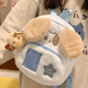 Disney Puppy Plush Mochila Bolsa linda para mujeres Autumn and Winter Student School Bags Ins Diseño de nicho Mochila Furry Blue Puppy Mochila [23*26*12cm] No