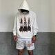 American shorts men's summer loose sports versatile fashion casual shorts simple trendy letter printed five-point pants Xiwang batch F694 black 3XL