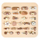
Yunya children's jewelry box set princess hair accessories gift box girls' house play toys 7-14 years old girls' birthday gifts 167 pieces of brown double opening headdress [skin like cream]