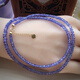 Popu light blue slightly purple tanzanite bead necklace bracelet glossy faceted elegant temperament complements skin tone women Fanta stone moonlight 18 gold faceted tanzanite necklace 4.1-5.8m