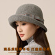 Grasshopper belt wool fisherman's hat Korean style women's face-showing small woolen basin hat autumn and winter British fisherman's hat hat basin hat black