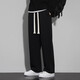 FANTA Chinese cotton heavy hemming style spring and autumn men's straight casual sports trousers Hong Kong style loose Anta 660 black Hailan S