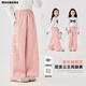 Ove Girls 'Pants Spring and Automn Style's Children's Fashionn's Bow Wide-Leg Pantalons Big Children's Casual Spring Clothes Girls Girls Straight-Leg Pantal
