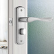 Clcey Door Lock Salle de bain Handle en acier inoxydable serrure sans clé de porte de toilette universelle verrouillage de porte en aluminium Poignée de porte alliage 9898 arc 110 trous sans langue