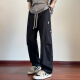 
Dingfengbaoluo pure cotton work pants men's retro versatile American casual handsome scimitar wide-leg long pants ZX02 black XL